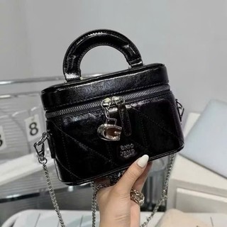 Túi xách nữ dáng hộp dập vân cao cấp, túi cầm tay nữ dây xích sang trọng MIE BAG