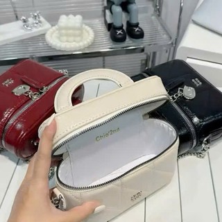 Túi xách nữ dáng hộp dập vân cao cấp, túi cầm tay nữ dây xích sang trọng MIE BAG