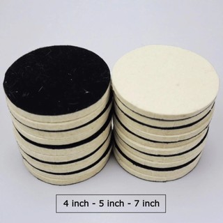 Miếng phớt pad nỉ đánh bóng kính, inox size 3-5-7inch tự dính