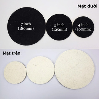 Miếng phớt pad nỉ đánh bóng kính, inox size 3-5-7inch tự dính