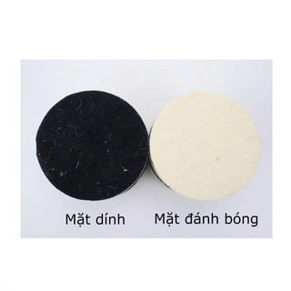 Miếng phớt pad nỉ đánh bóng kính, inox size 3-5-7inch tự dính