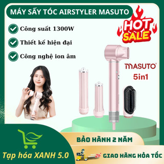 Máy Sấy Tóc Tạo Kiểu Chính Hãng 5in1 AirStyler Masuto Công Nghệ Ion Âm Bảo Vệ Chăm Sóc Tóc, BH 2 Năm