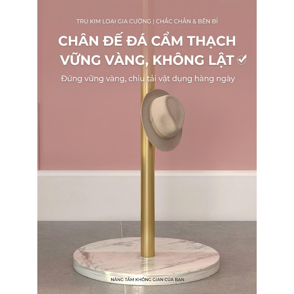 Cây Treo Quần Áo ZK21 Chân Đế Vân Đá Cẩm Thạch, Giá Treo Đồ Đứng Kim Loại Sang Trọng Phòng Ngủ | BigBuy360 - bigbuy360.vn