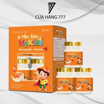 Yến Sào MyKids Kẽm Taurine Hộp 4 Lọ x 70ml – Nước Yến Cho Bé Tăng Đề Kháng, Bổ Sung Kẽm