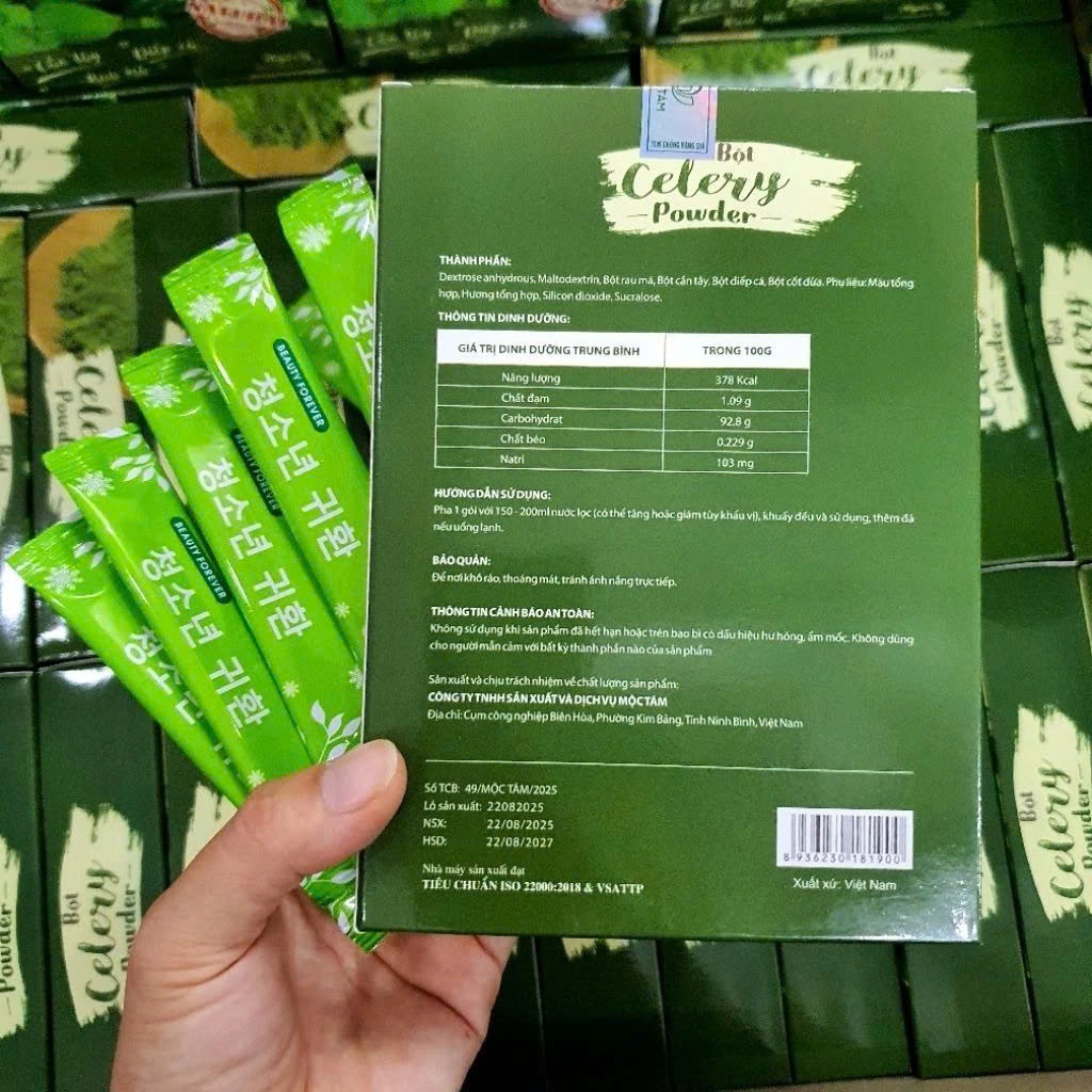 ✅ [Chính Hãng] Bột Cần Tây Diếp Cá Rau Má Hộp 20 Gói ✅ Trắng sáng da đẹp dáng giải nhiệt mát gan thanh lọc cơ thể