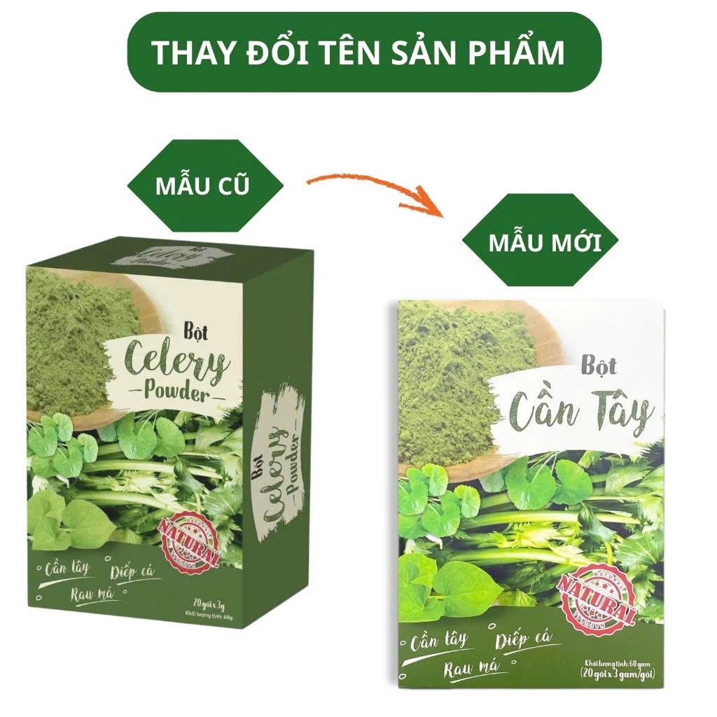 Bột Cần Tây Diếp Cá Rau Má Chính Hãng Cao Cấp ✅ Trắng sáng da đẹp dáng giải nhiệt mát gan thanh lọc cơ thể hộp 20 gói