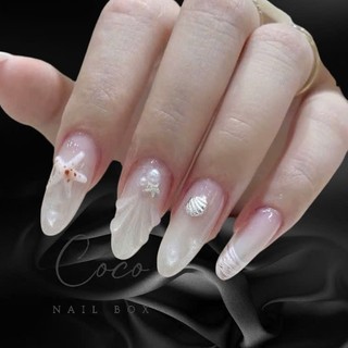 (Hot Sale) Nail Box thiết kế G002 nail đi biển màu thạch gạo đính sao biển dễ thương nhà Gemychip
