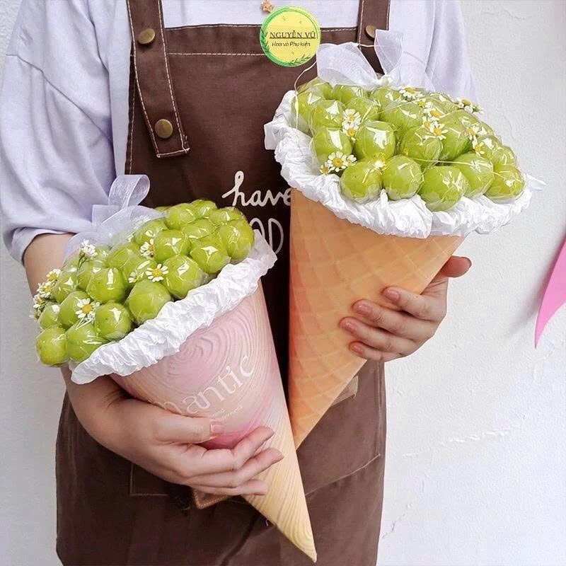 100 đế nhựa CHỤP TRÁI CÂY làm đế đỡ trái cây để cắm bó hoa quả chụp nhựa que đế cắm trái cây