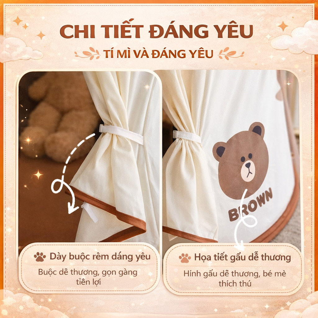 Lều Cho Bé Lều Cho Bé Gái Vải Mềm Mại An Toàn Cho Da - Nhà Bóng Công Chúa Kèm cờ nhiều màu sắc Dễ Dàng Lắp Đặt Tháo Rời