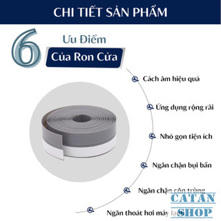 Cuộn Ron 5 Mét, Gioăng Cửa Cao Su 5 Mét Chặn Khe Cửa Chống Bụi, Ron 5 Mét Dán Chặn Khe Cửa Côn Trùng