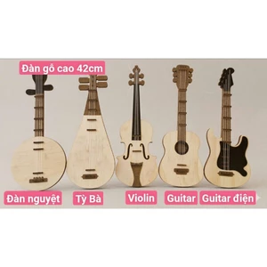 COMBO 3 Đàn guitar GỖ - đồ chơi tự tạo mầm non - CĐ ÂM NHẠC