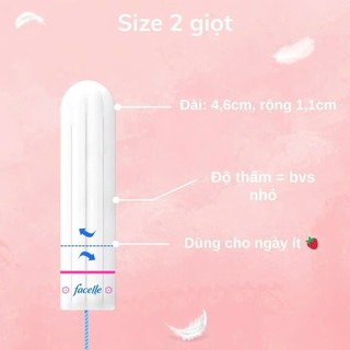 (Châu Âu) Tampon Facelle Băng Vệ Sinh Dạng Ống Tiện Lợi Nhập Khẩu Đức An Toàn