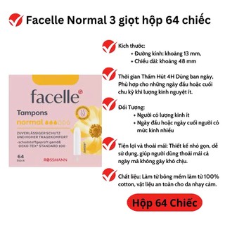 (Châu Âu) Tampon Facelle Băng Vệ Sinh Dạng Ống Tiện Lợi Nhập Khẩu Đức An Toàn
