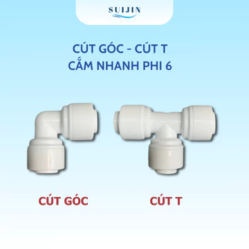 Combo sỉ 50-100 cút góc và cút T phi 6 dòng nối nhanh- linh kiện máy lọc nước RO
