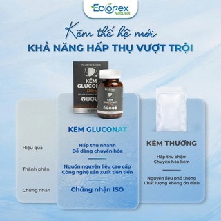 [Combo 3 Tặng 1] Kẽm Gluconat Hỗ Trợ Giảm Mụn, Kiểm Soát Dầu, Tăng Đề Kháng, Sáng Da - Hộp 60 viên