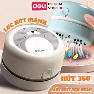 Máy hút bụi mini để bàn Deli - Máy hút bụi cầm tay tiện dụng hút tẩy vụn bút chì - Không dây nhỏ gọn