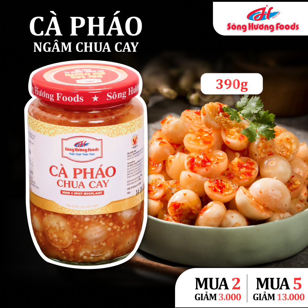 Cà Pháo Chua Cay Sông Hương Foods Hũ 390g - Ăn Kèm Cơm, Bún, Mì Tôm, Ăn ...