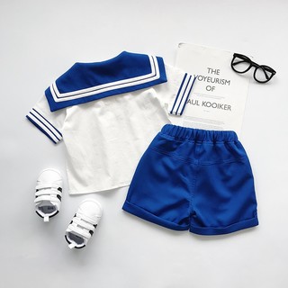 Set Bộ Bé Gái, Set Bộ Thủy Thủ Cho Bé Gái Tặng Kèm Nơ Đỏ Xinh Xắn Chất Liệu Cotton Mềm Mại
