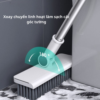 Bộ Chổi Quét Nhà Kèm Hốt Rác Cán Dài 3in1  Gấp Gọn, Lông Mềm, Quét Sạch Nhanh