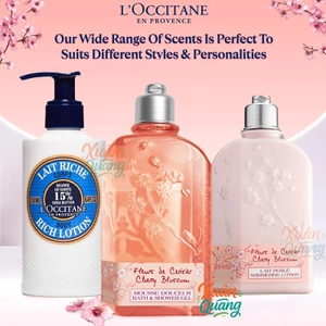 Gel Tắm Hương Hoa L'Occitane Cherry Blossom Bath & Shower Gel 250ml / Body Milk Lotion / Shea Ultra Rich Body Lotion