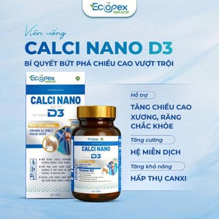[Combo 3 Tặng 1]  CANXI NANO D3 Viên Uống Bổ Sung Canxi, Hỗ Trợ Tăng Chiều Cao, Giúp Xương Chắc Khỏe