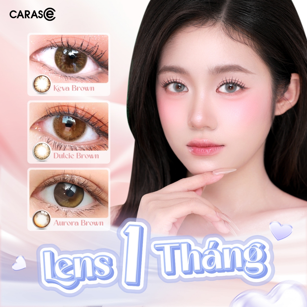 [1 Chiếc] BST Kính Áp Tròng Khoá Ẩm 12H 1 Tháng Nhiều Màu CARASE, Lens Cận Cực Hot Trend