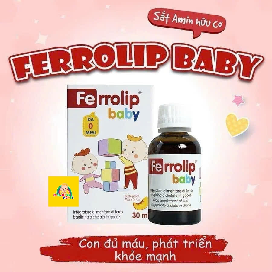 Sắt Hữu Cơ FERROLIP KIDS Bổ Sung Sắt Cho Bé - Dạng Bột Dành Cho Bé Từ 1 Tuổi và Dạng Lỏng Cho Bé 0M+