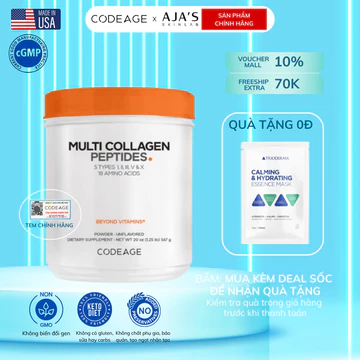 Bột Collagen Codeage Thủy Phân Hỗ Trợ Trẻ Hóa Toàn Diện Codeage Multi Collagen 567g - AJA'S SKINLAB