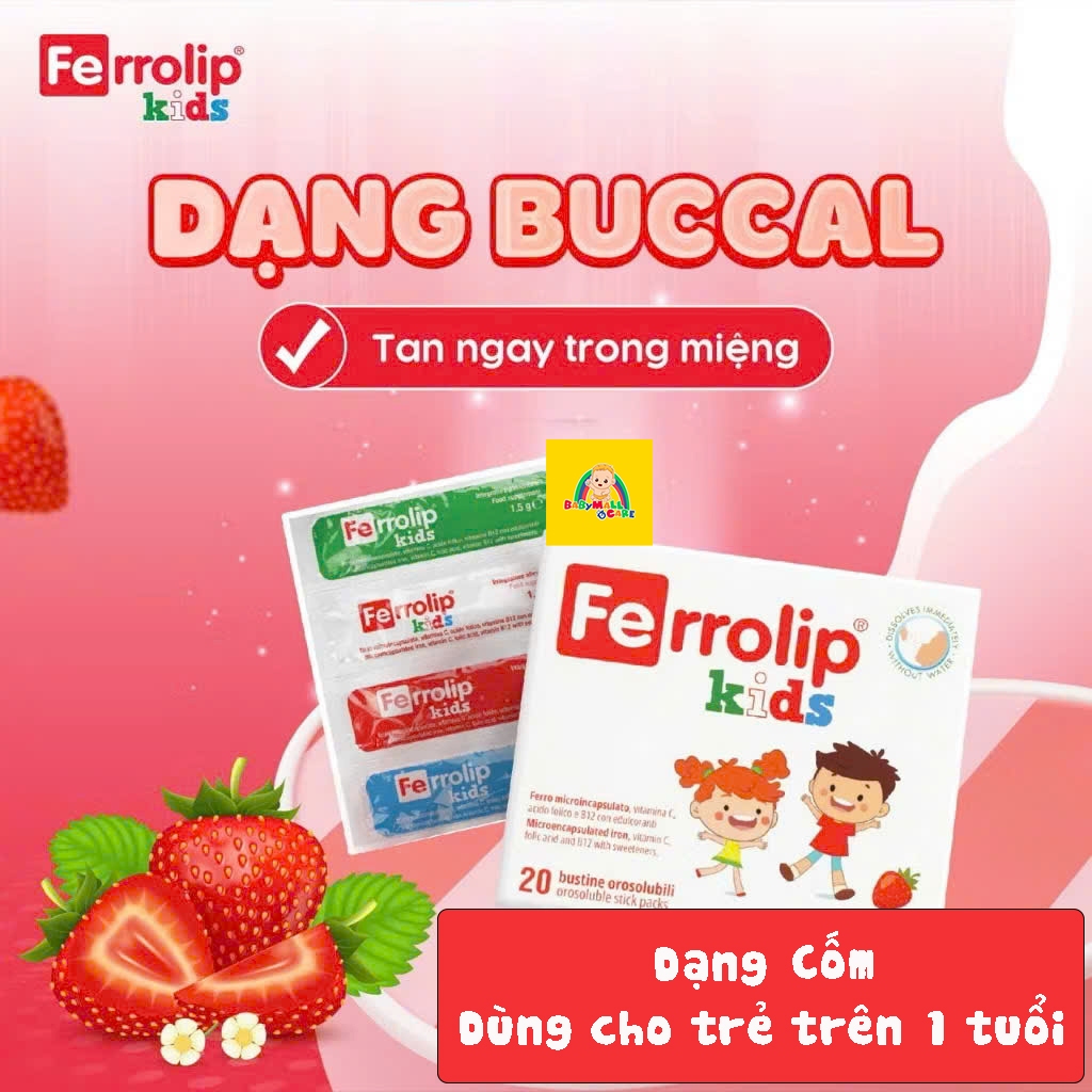 Sắt Hữu Cơ FERROLIP KIDS Bổ Sung Sắt Cho Bé - Dạng Bột Dành Cho Bé Từ 1 Tuổi và Dạng Lỏng Cho Bé 0M+