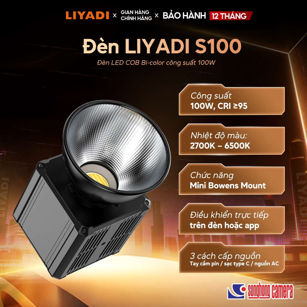 Đèn LIYADI S100 – Đèn LED COD RGB/Bi-color công suất 100W dành cho ...