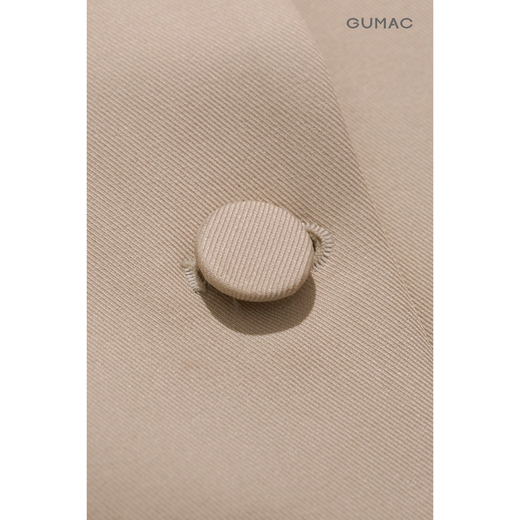 Áo Blazer Tay Ngắn GUMAC Dáng Suông Đệm Vai Mỏng Thiết Kế 2 Lớp Cao Cấp LOWG0104