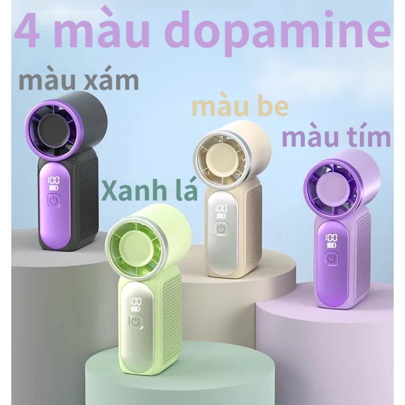 Quạt Cầm Tay Mini Turbo | 100 Cấp Điều Chỉnh | 10m/s Gió Mạnh | Pin 3000mAh | Sạc Nhanh Type-C | Nhẹ 108g