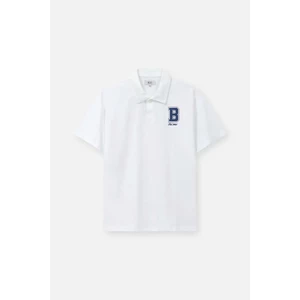 Áo Polo BOO Có Cổ Dáng Regular Thêu Logo B Nổi Bật Chất Liệu Interlock 2 Da