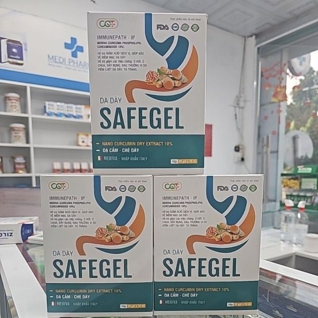 Gel thảo dược giảm trào ngược dạ dày SAFEGEL 20gói bvệ dạ dày, giảm ợ hơi ợ chua, đau rát do viêm loét dạ dày-tá tràng