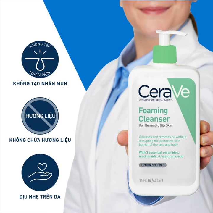 Sữa Rửa Mặt Cerave Sạch Sâu Cho Da Thường Đến Da Dầu, Da Khô Hasaki Sản Phẩm Chính Hãng – 5