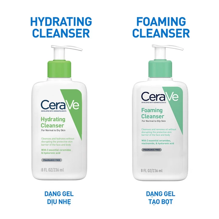Sữa Rửa Mặt Cerave Sạch Sâu Cho Da Thường Đến Da Dầu, Da Khô Hasaki Sản Phẩm Chính Hãng – 4