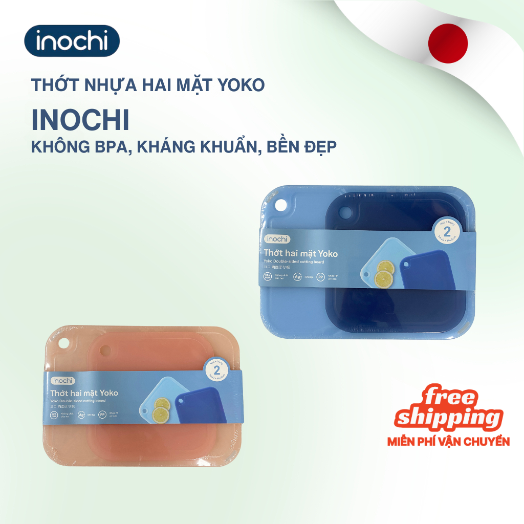 [MỚI] BỘ 2 THỚT (nhỏ-trung) - 2 MẶT Yoko Inochi chịu nhiệt, nhỏ gọn tiện lợi, giúp căn bếp gọn gàng, màu pastel xinh xắn