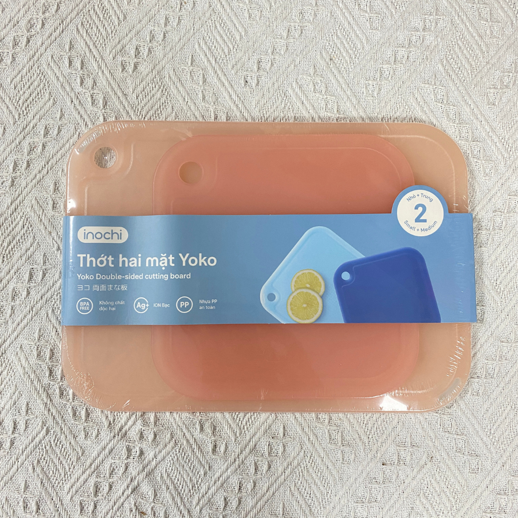 [MỚI] BỘ 2 THỚT (nhỏ-trung) - 2 MẶT Yoko Inochi chịu nhiệt, nhỏ gọn tiện lợi, giúp căn bếp gọn gàng, màu pastel xinh xắn