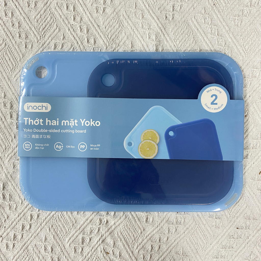 [MỚI] BỘ 2 THỚT (nhỏ-trung) - 2 MẶT Yoko Inochi chịu nhiệt, nhỏ gọn tiện lợi, giúp căn bếp gọn gàng, màu pastel xinh xắn
