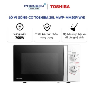 Lò Vi Sóng Cơ Toshiba 20L MWP-MM20P(WH) - 700W, 5 Mức Công Suất, Rã Đông Theo Thời Gian & Khối Lượng, Hẹn Giờ 35 Phút