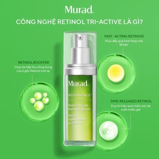 Retinol Hỗ Trợ Da Căng Bóng Và Làm Mờ Nếp Nhăn Trên Da Murad Retinol Youth Renewal Serum