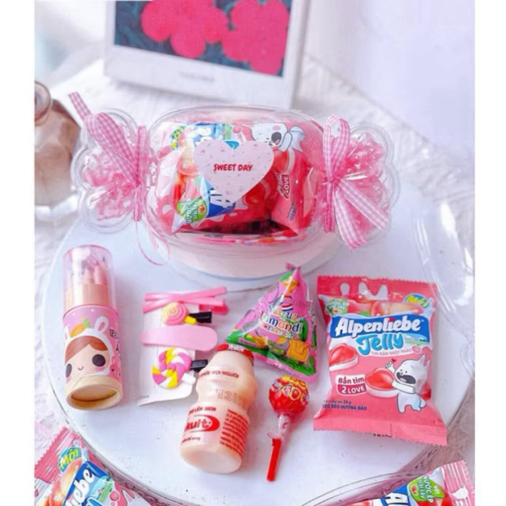 Set 10 Hộp Nhựa Hình Kẹo Dễ Thương – Đựng Bánh Mousse, Tiramisu, Trái Cây, Kẹo Handmade