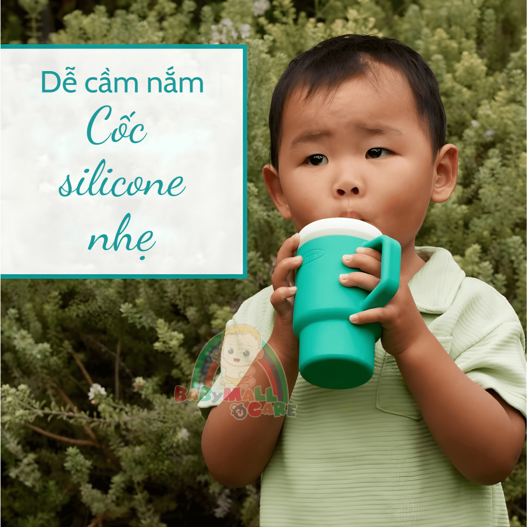 Cốc Tập Uống Infantino Silicone 266ml Có Ống Hút Chống Rò Rỉ Nước Cho Bé 6M+|  Babymall & Care