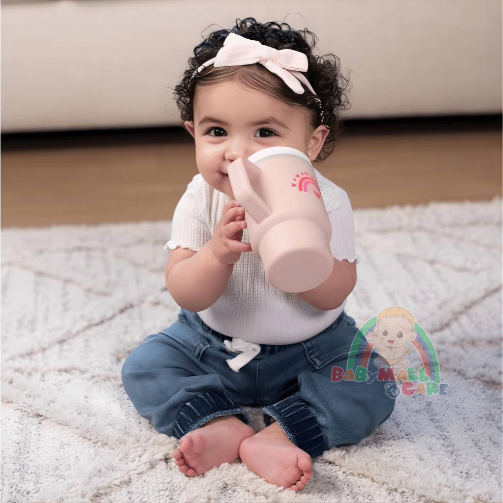 Cốc Tập Uống Infantino Silicone 266ml Có Ống Hút Chống Rò Rỉ Nước Cho Bé 6M+|  Babymall & Care