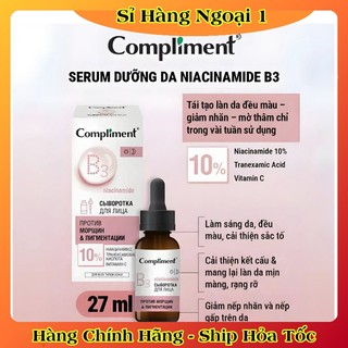 Serum Tinh chất Dưỡng Da Compliment B3 Anti-wrinkle Đều Màu, Kiềm Dầu, Dưỡng Ẩm, Trắng Sáng 27ml của Nga