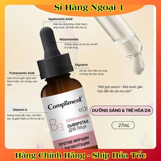 Serum Tinh chất Dưỡng Da Compliment B3 Anti-wrinkle Đều Màu, Kiềm Dầu, Dưỡng Ẩm, Trắng Sáng 27ml của Nga
