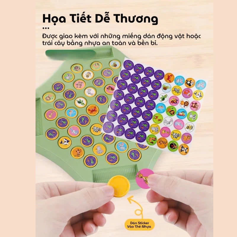 Bộ Đồ Chơi Cờ Lật Mặt Ghi Nhớ Tìm Hình Giống Nhau Cho Nhiều Người Chơi Rèn Luyện Trí Nhớ, Tặng Kèm Bút