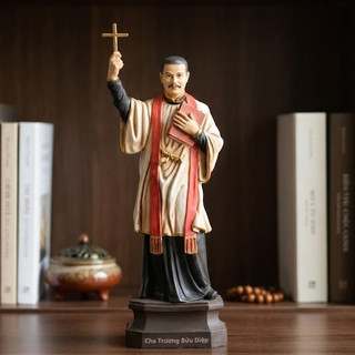 Tượng Cha Trương Bửu Diệp Resin Cao Cấp 15cm – 30cm | Sơn Vẽ Tay, Mạ Thiếc Vàng | 15cm đúc đặc 100% / 30cm đúc đặc 4-50%