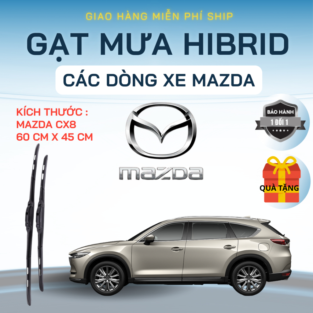Lưỡi Gạt Mưa Ô Tô MAZDA CX8, CX9, BT50, CX5, MAZDA2, MAZDA3,6 CX3...Lưỡi Silicon NANO Gạt Sạch Êm.3K