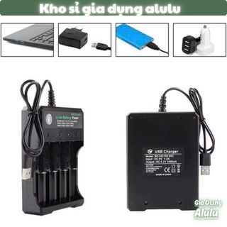 Máy Sạc Pin 18650 4 Khe USB Thông Minh Tự Ngắt, Sạc Pin Lithium Li-ion 3.7V 14500 16340 26650 - Kho Sỉ Gia Dụng Alulu